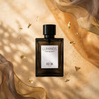 Close-up of Doorscent Luminos perfume bottle featuring fresh floral musk fragrance for men and women