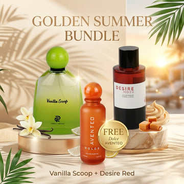 Golden Summer Bundle – Vanilla Scoop + Desire Red + Free Dolce Aventeo Perfume